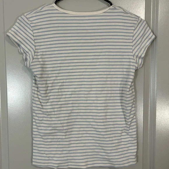 Striped Blue and White Brandy Melville Tee - Picture 3 of 3